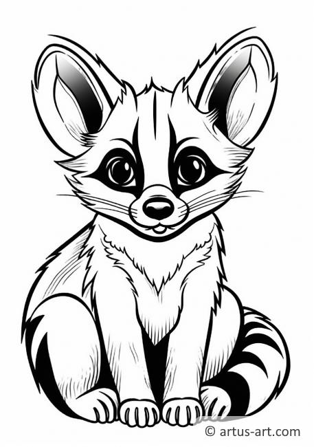 Cute Civet Coloring Page